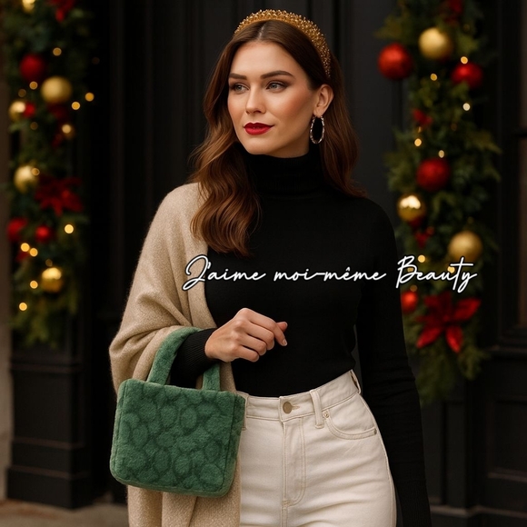 RETAIL Coach Signature Genuine Shearling Tote 22 in Green/Pewter - Picture 3 of 13